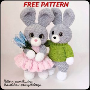 Amigurumi Velvet Rope Bunny Crochet Free Pattern