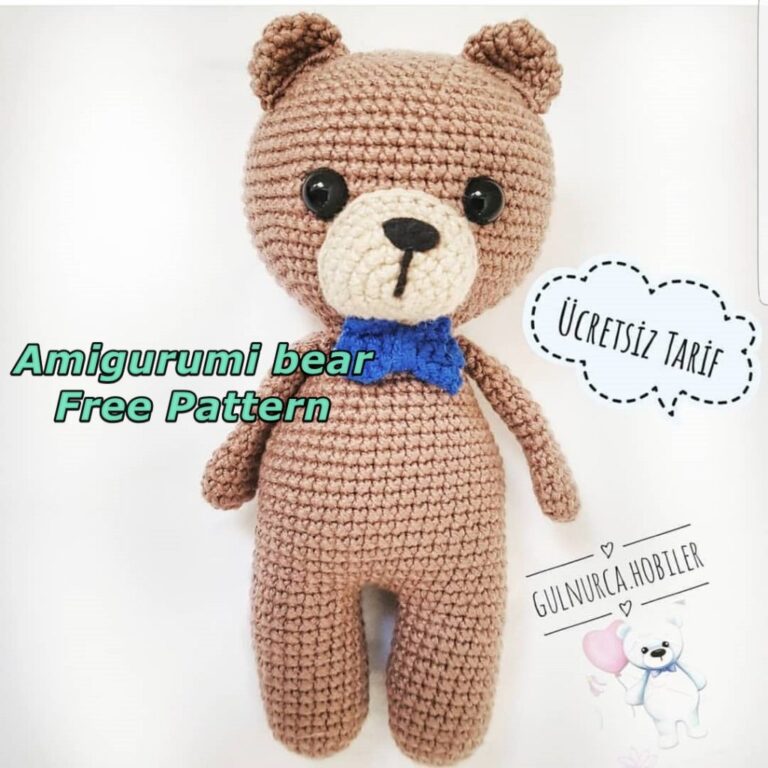 Amigurumi Bowtie Teddy Bear Free Crochet Pattern