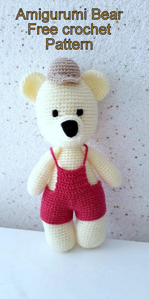 Amigurumi Pink Overalls Teddy Bear Free Crochet Pattern