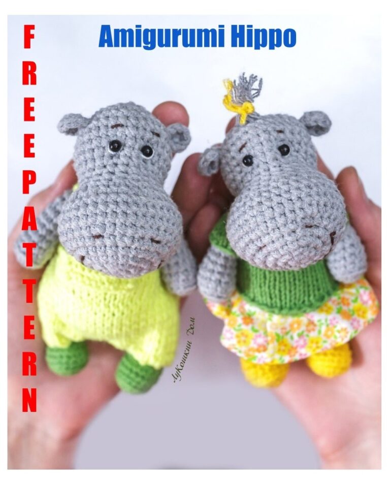 Amigurumi Pretty Hippo Free Crochet Pattern