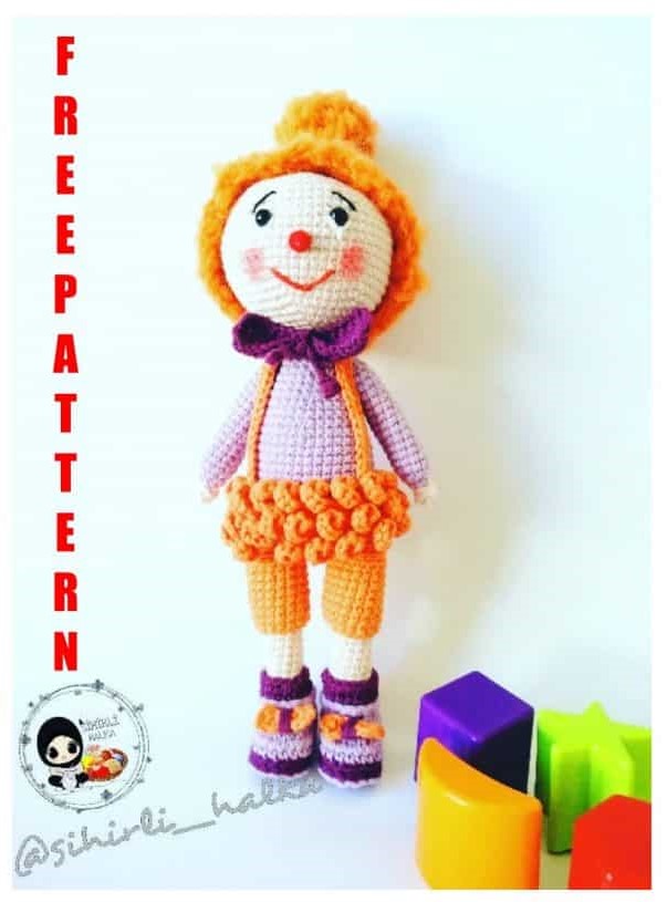 Amigurumi Clown Huku Free Crochet Pattern