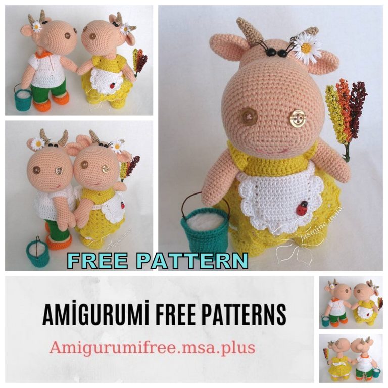Amigurumi Cow and Bull Free Crochet Pattern