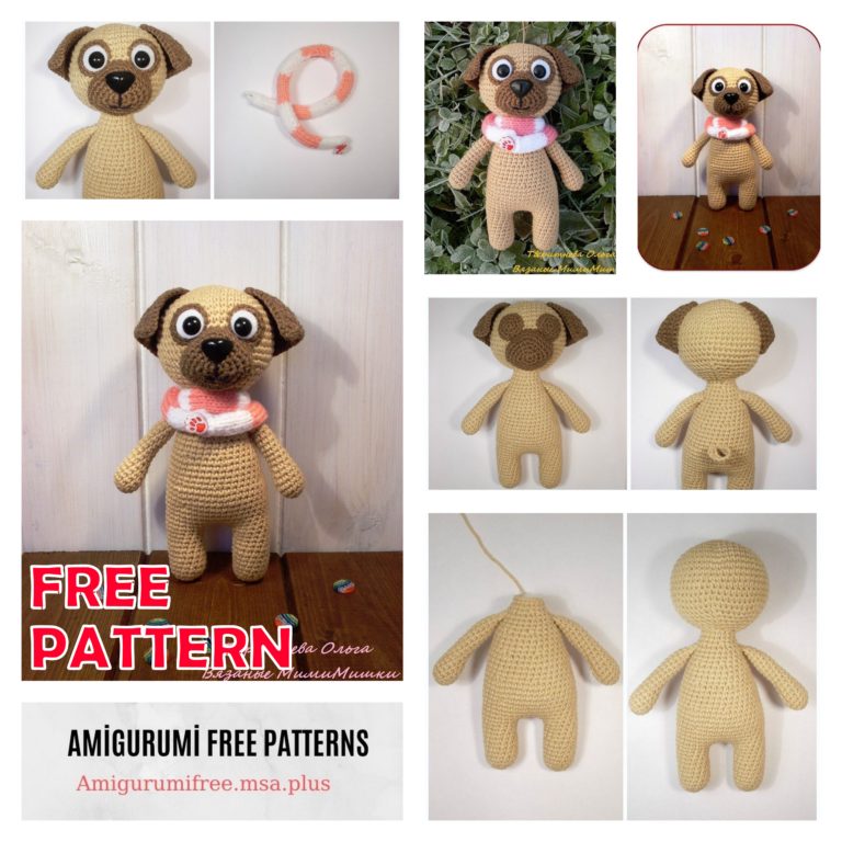 Cute Pug Dog Amigurumi Free Crochet Pattern
