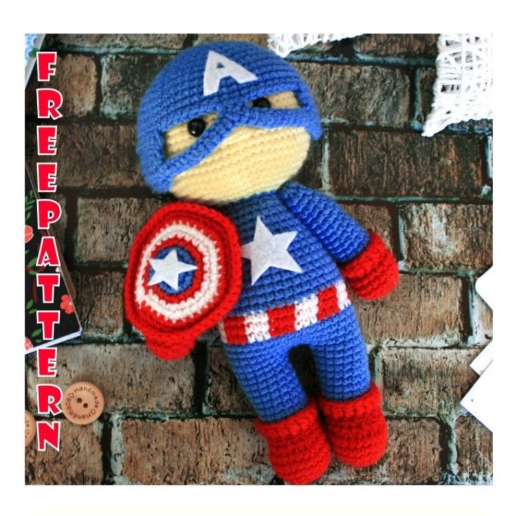 Amigurumi Captain America Free Crochet Pattern