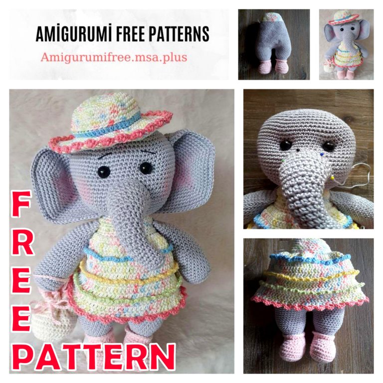 Amigurumi Cute Girl Elephant Free Crochet Pattern