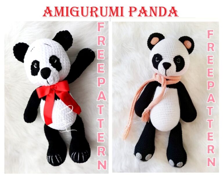 Amigurumi Velvet Big Cute Panda Free Crochet Pattern