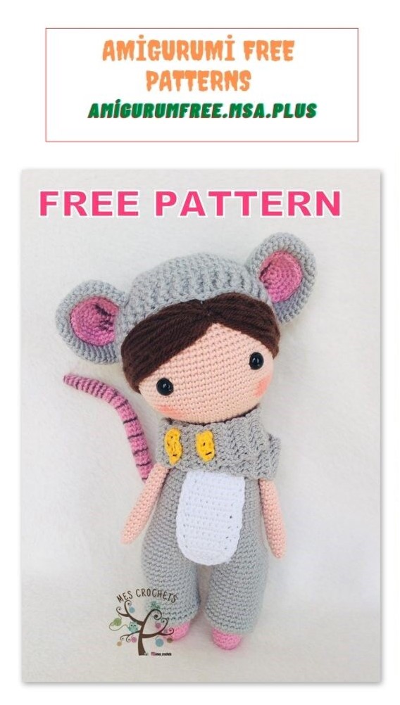 Amigurumi Doll Lily in Mouse Costume Free Crochet Pattern