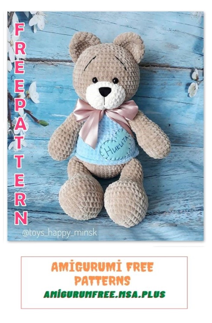 Amigurumi Teddy Bear Free Crochet Pattern With Velvet Rope