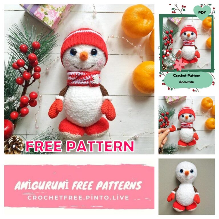 Cute Snowman Amigurumi Crochet Free Pattern